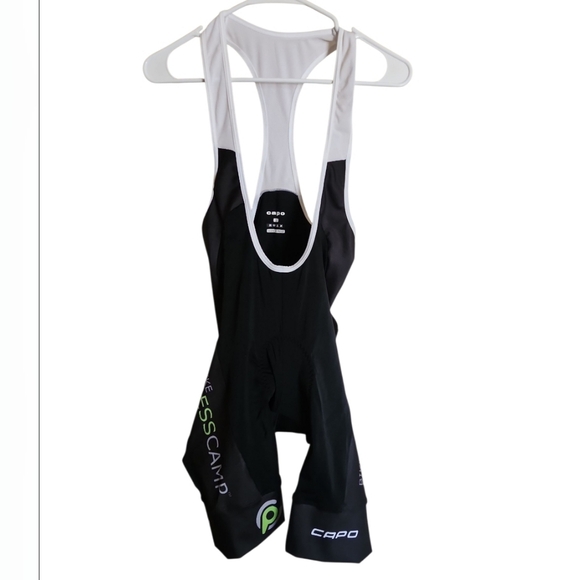 CAPO Cycling Bib Shorts Black White Green Padded Made in Italy Men's Size M NWT - Picture 1 of 5